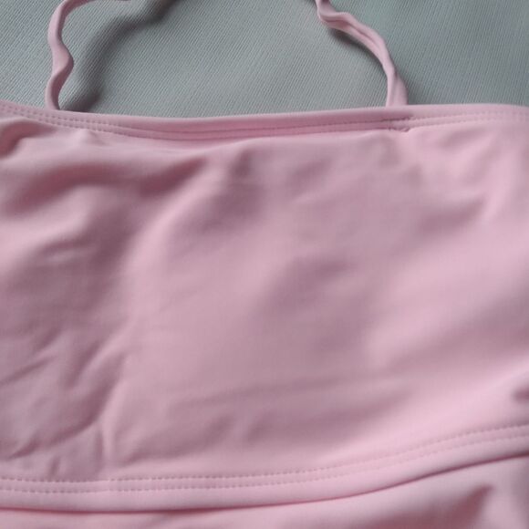 Shein Pink Ruffle Top High Waisted Bottoms Bikini Swimsuit Women's Size Medium - Picture 4 of 12